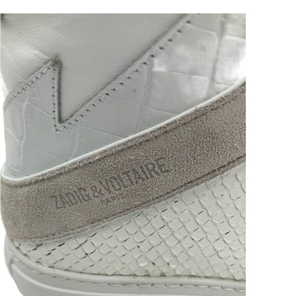 NWB Zadig & Voltaire High Flash Keith Snake Effect Leather Hi-Tops - Sz 7US - Picture 7 of 13